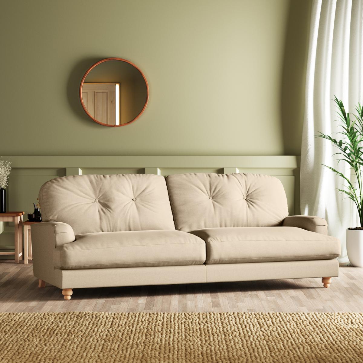 Martha Vintage Velvet 4 Seater Sofa Vintage Velvet Warm Sand – image 2