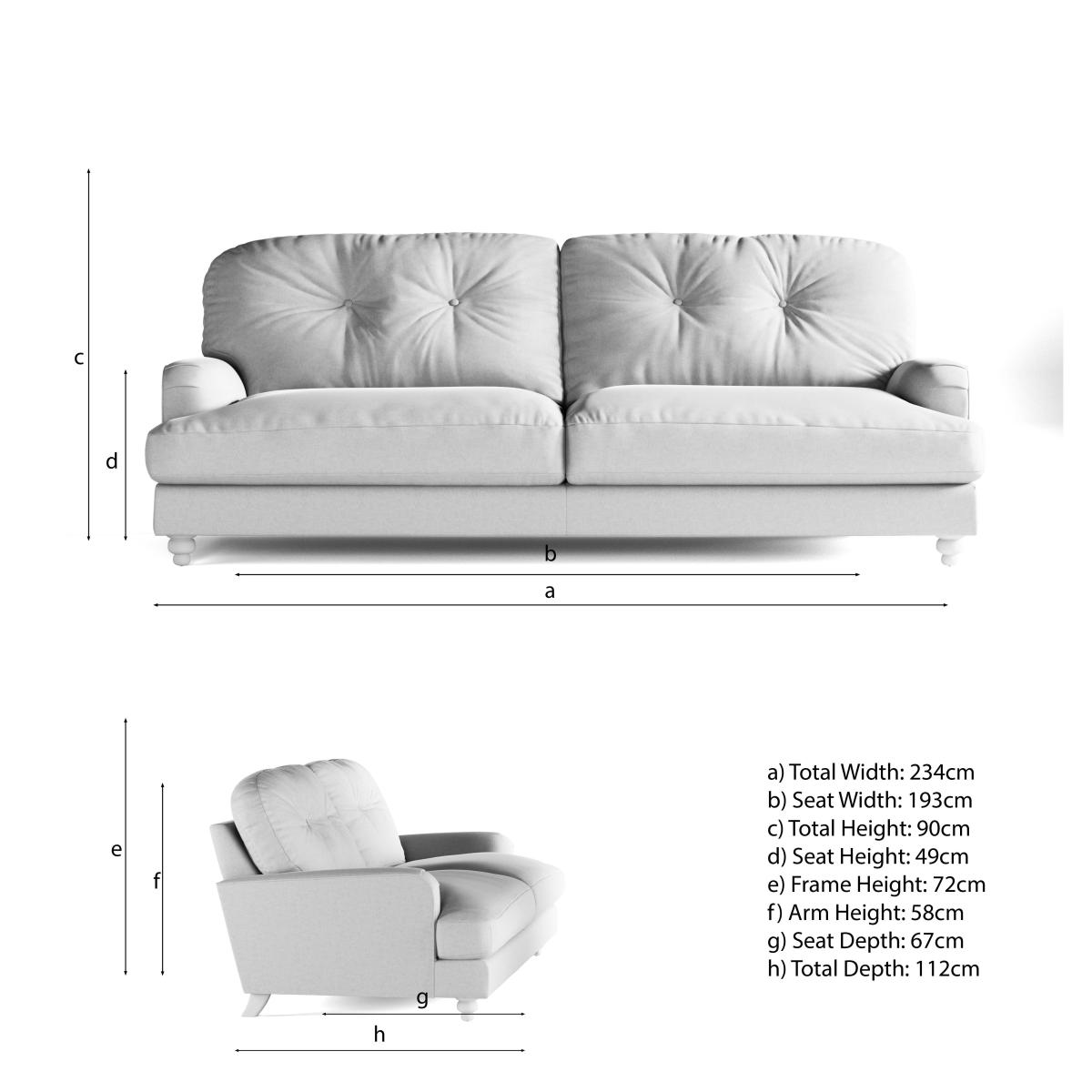 Martha Vintage Velvet 4 Seater Sofa Vintage Velvet Warm Sand – image 10