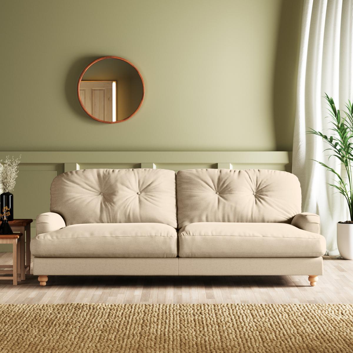 Martha Vintage Velvet 4 Seater Sofa Vintage Velvet Warm Sand – image 1