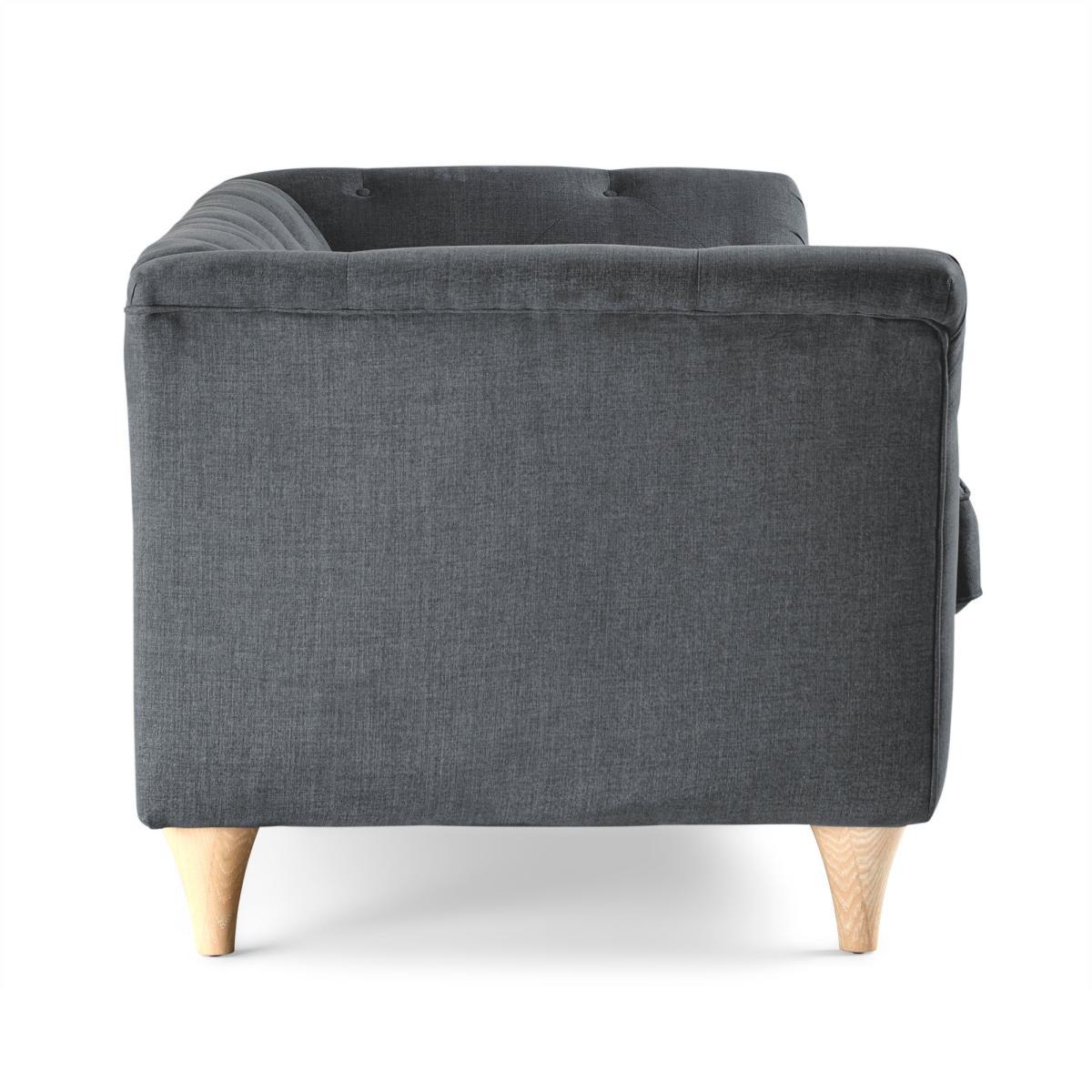 Jaipur 4 Seater Sofa Brushed Plain Fabric Blue – image 3