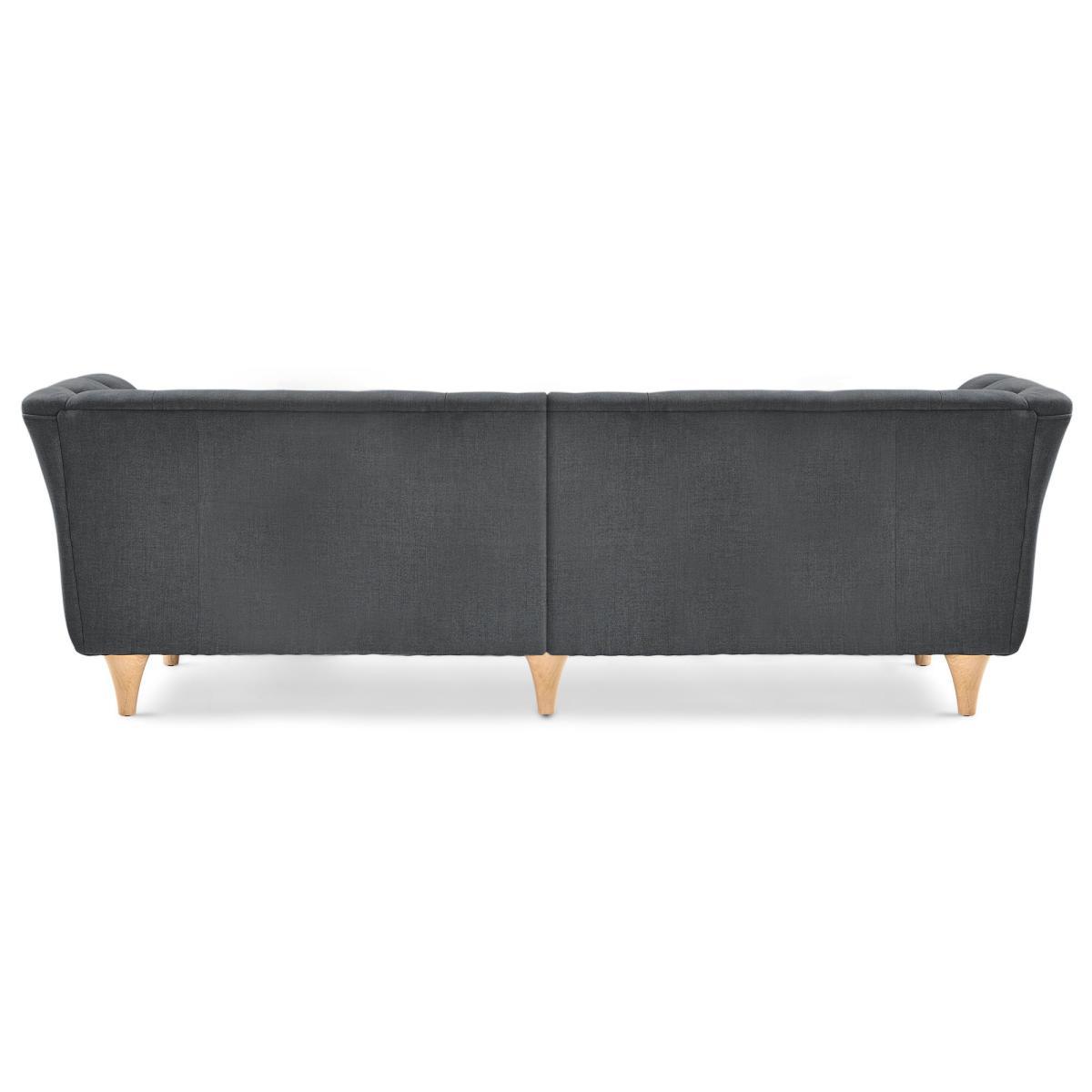 Jaipur 4 Seater Sofa Brushed Plain Fabric Blue – image 4