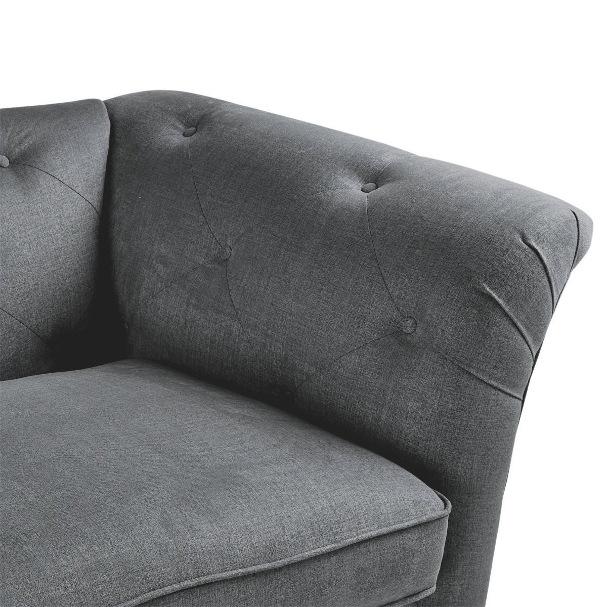 Jaipur 4 Seater Sofa Brushed Plain Fabric Blue – image 5