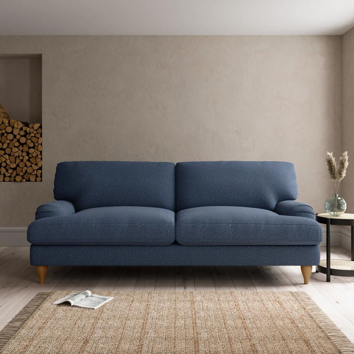 Darwin Woolly Marl 4 Seater Sofa Woolly Marl Navy – image 1