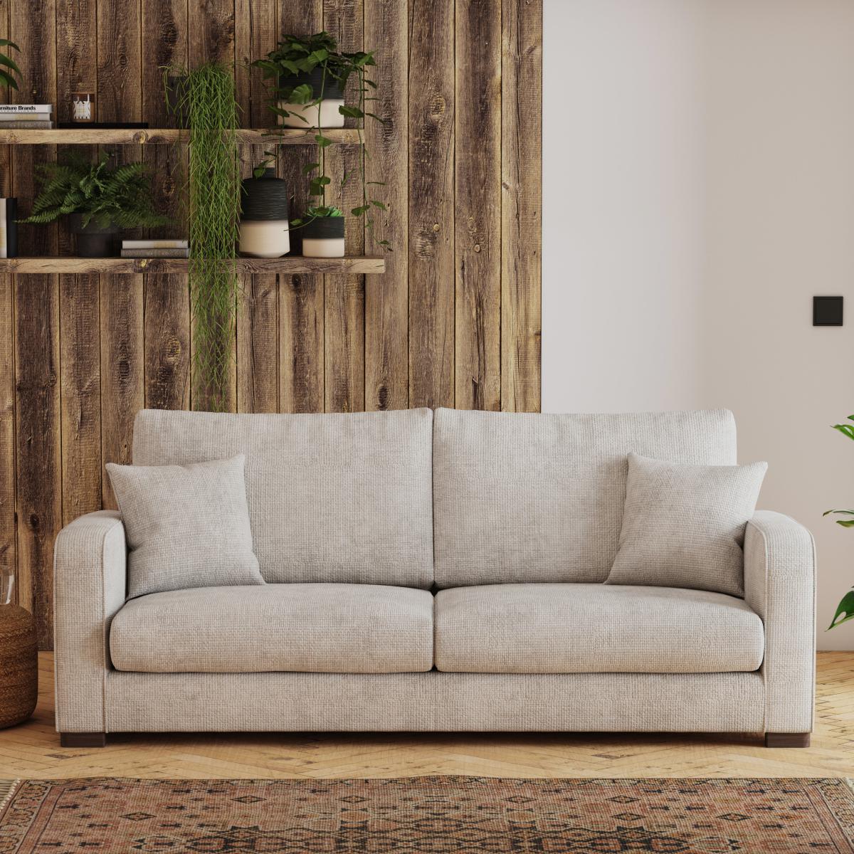 Carson Chunky Chenille 4 Seater Sofa Sand – image 1
