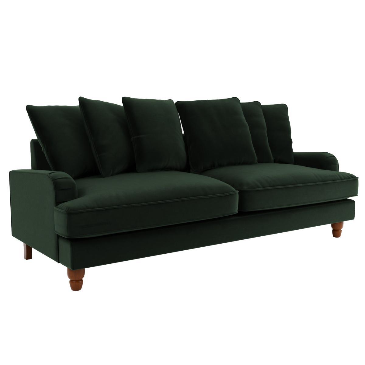 Beatrice Velvet Scatter Back 4 Seater Sofa Bottle (Green) – image 3