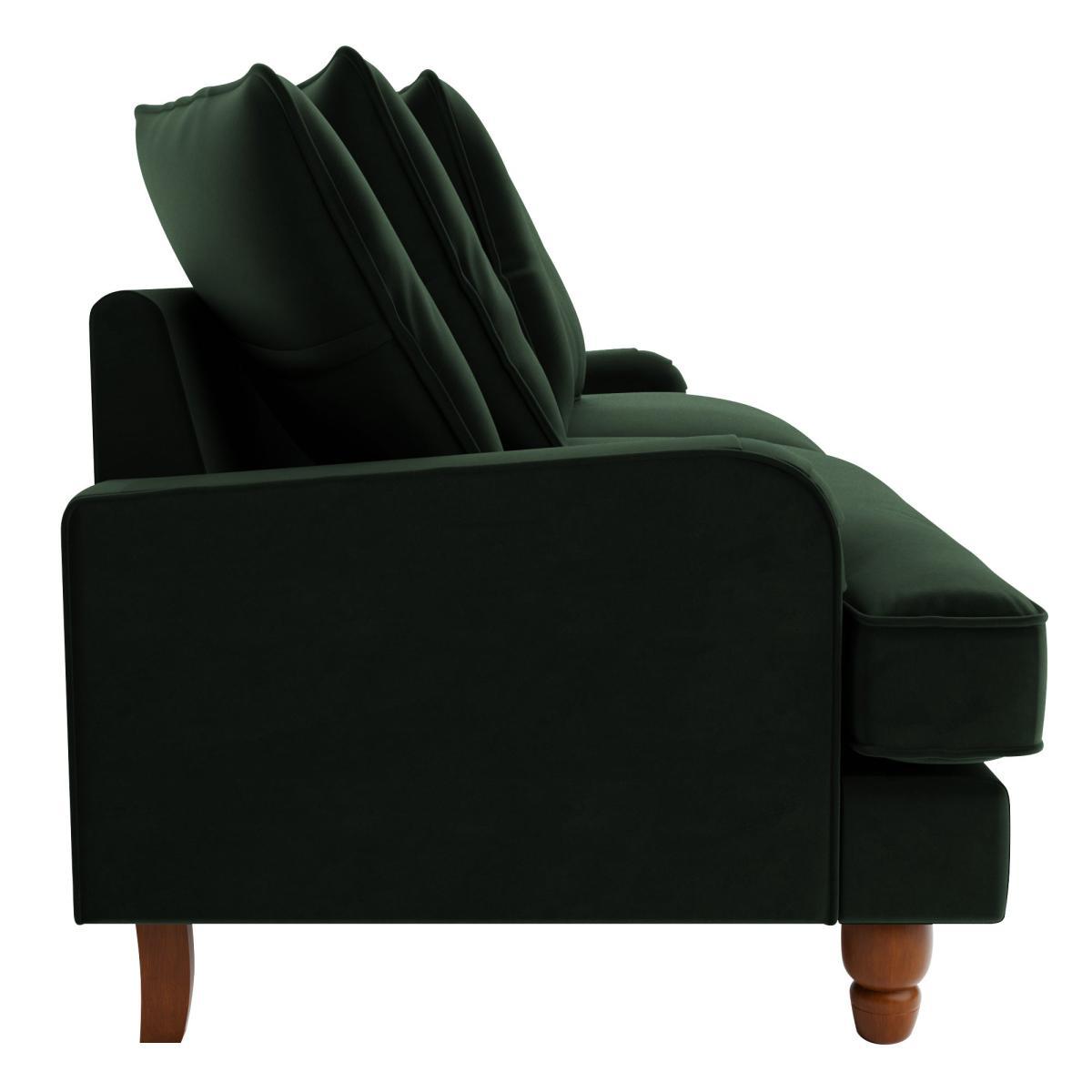 Beatrice Velvet Scatter Back 4 Seater Sofa Bottle (Green) – image 4