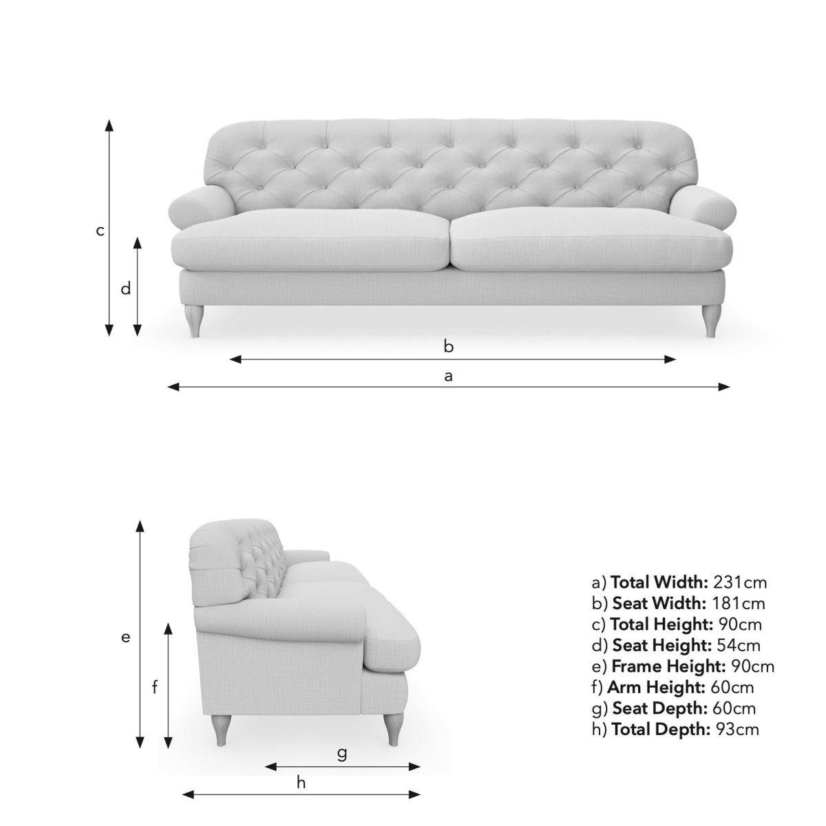 Canterbury Woolly Marl 4 Seater Sofa Woolly Marl Navy – image 9
