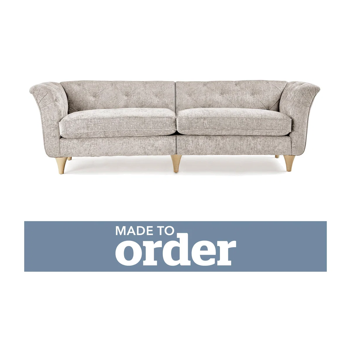 Jaipur 4 Seater Sofa Luxury Chenille Brown – image 1