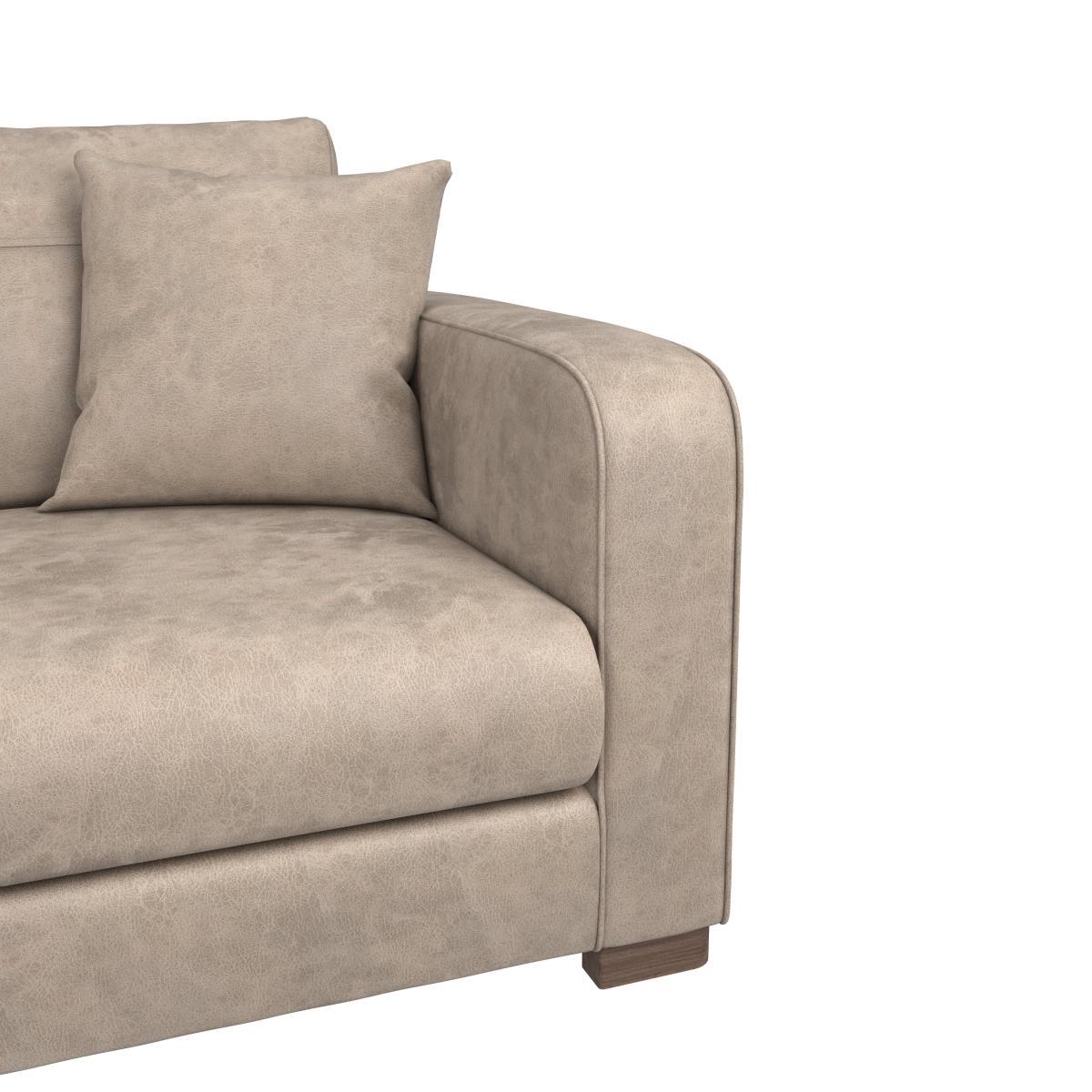 Carson Faux Leather 4 Seater Sofa Mink – image 6