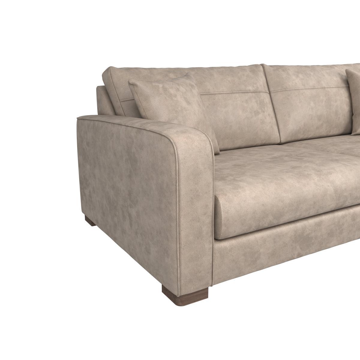 Carson Faux Leather 4 Seater Sofa Mink – image 7