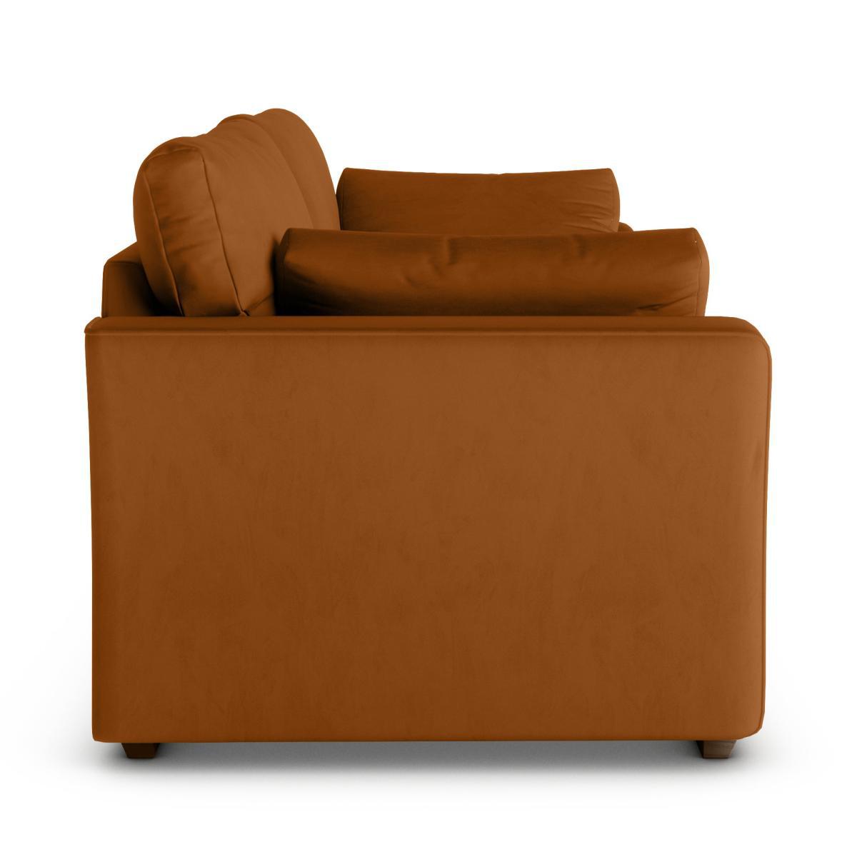 Blakeney Luxury Velvet 4 Seater Sofa Luxury Velvet Orange Umber – image 4