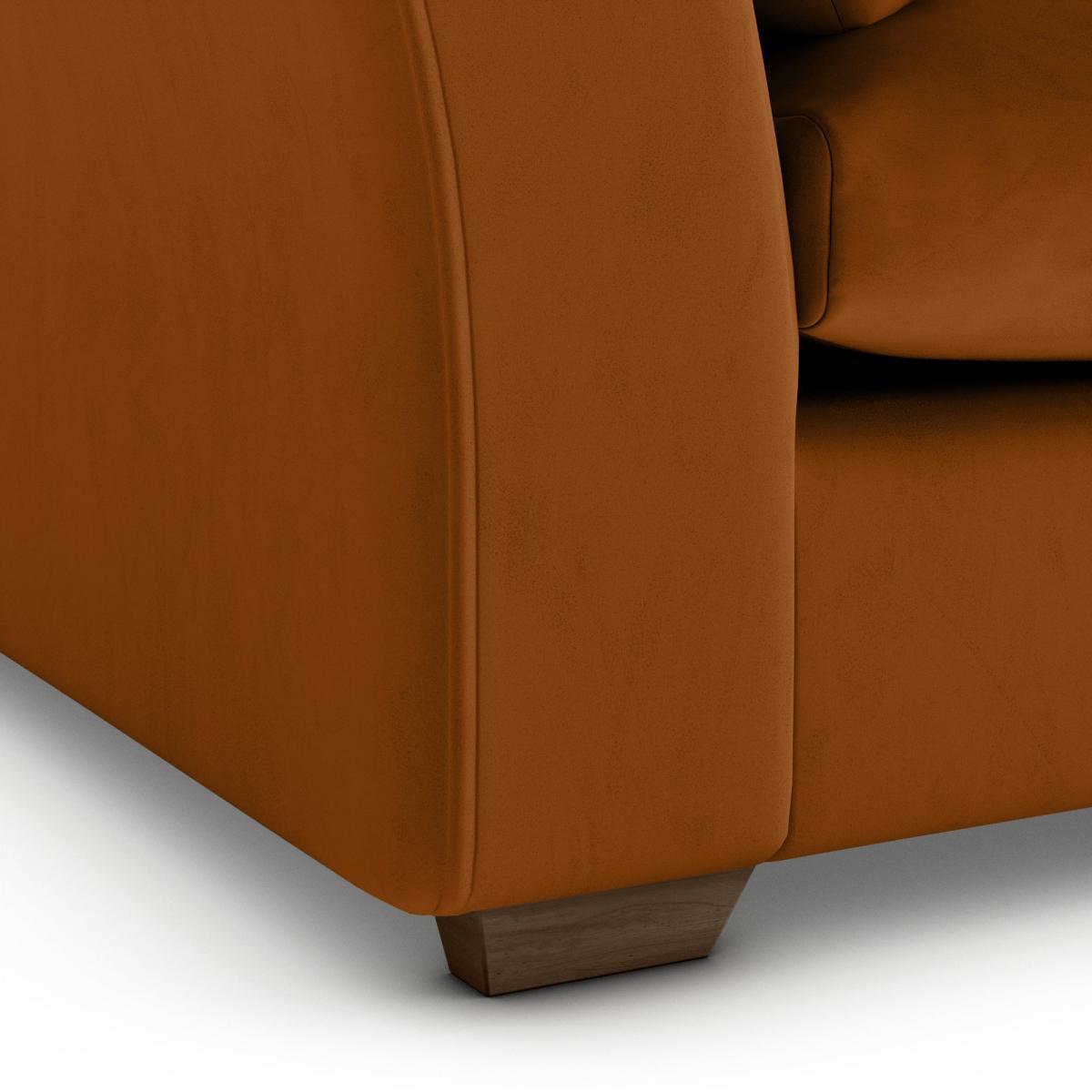 Blakeney Luxury Velvet 4 Seater Sofa Luxury Velvet Orange Umber – image 6