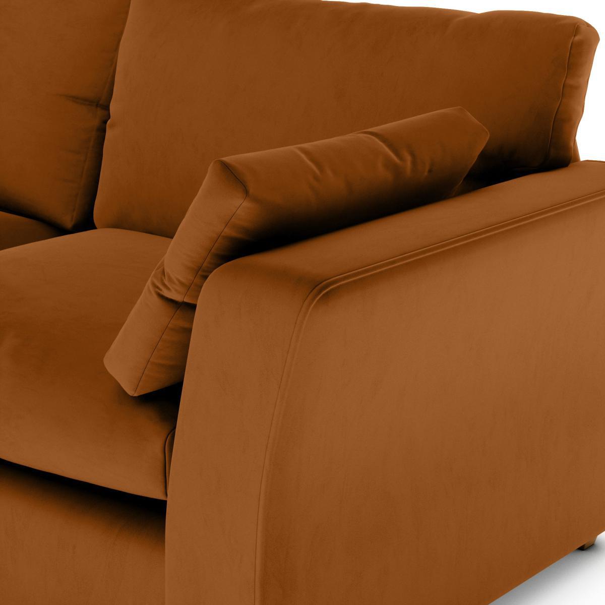 Blakeney Luxury Velvet 4 Seater Sofa Luxury Velvet Orange Umber – image 7