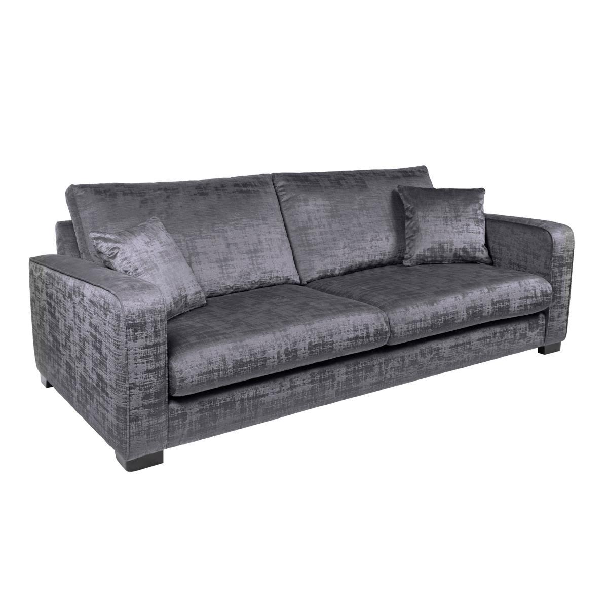 Carson Distressed Velvet 4 Seater Sofa Grey – image 2