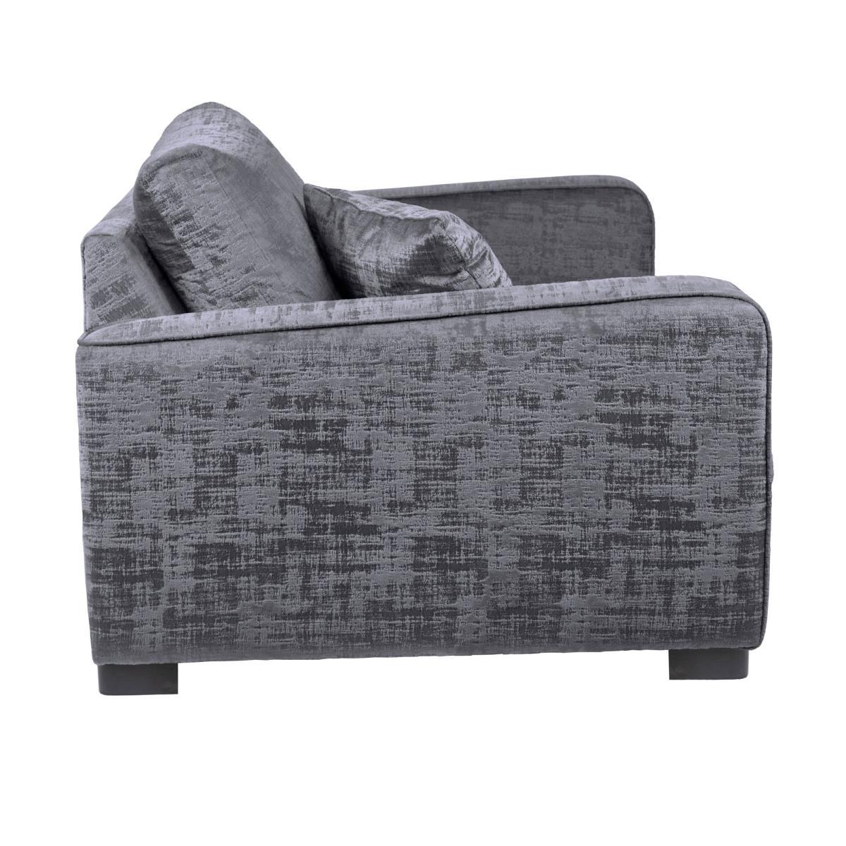Carson Distressed Velvet 4 Seater Sofa Grey – image 3