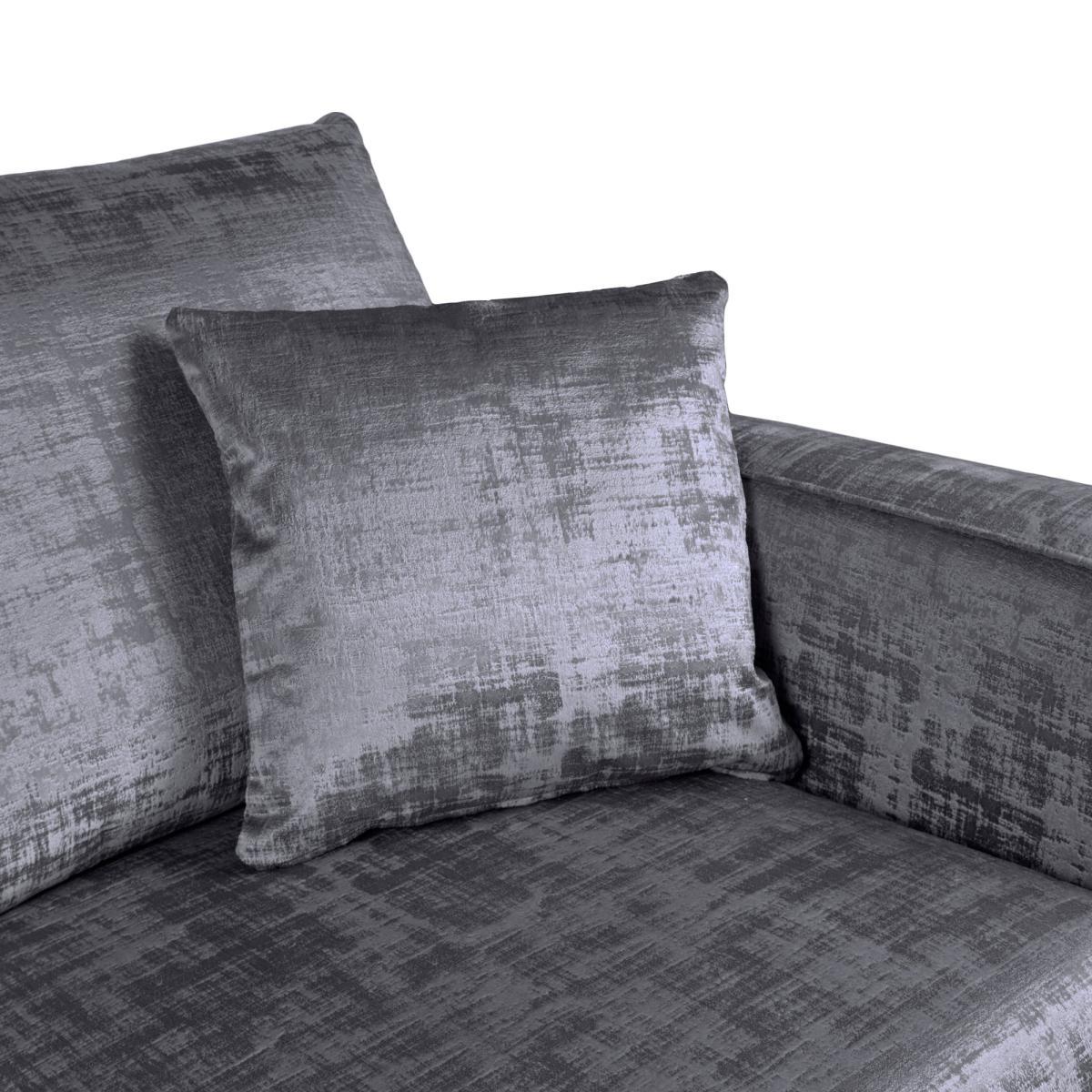Carson Distressed Velvet 4 Seater Sofa Grey – image 5