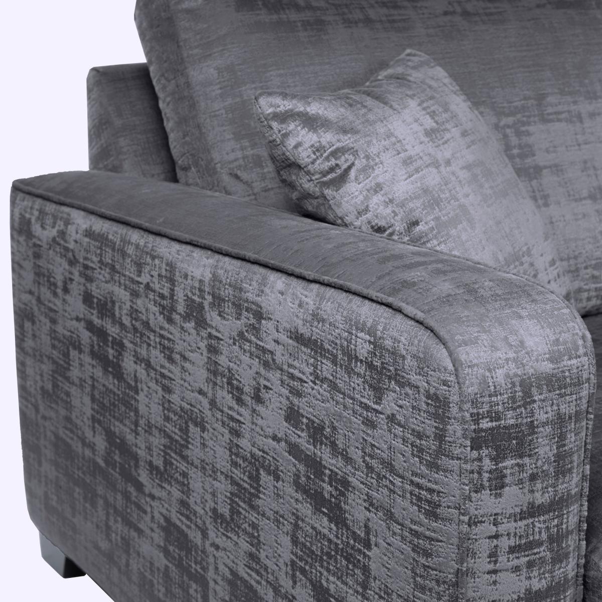Carson Distressed Velvet 4 Seater Sofa Grey – image 6