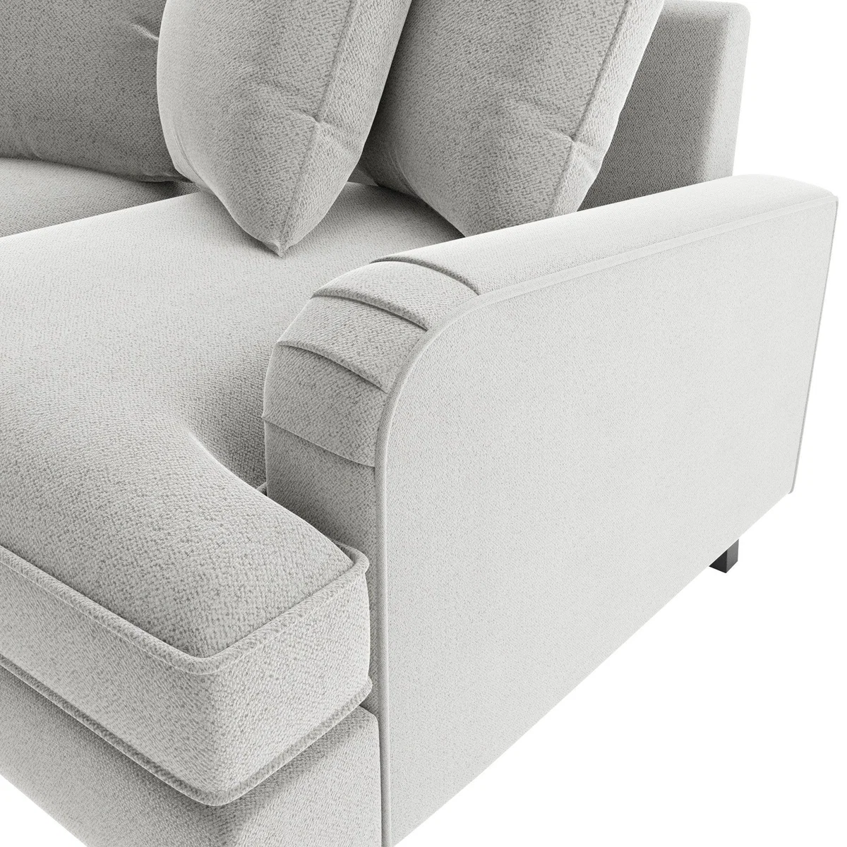 Beatrice Boucle Scatter Back 4 Seater Sofa Light Grey – image 7