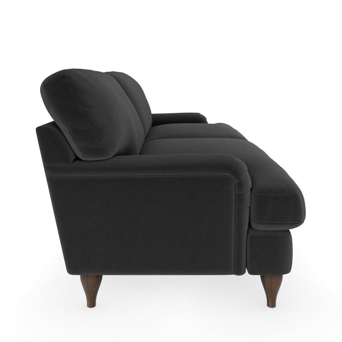 Darwin Luxury Velvet 4 Seater Sofa Luxury Velvet Black – image 4