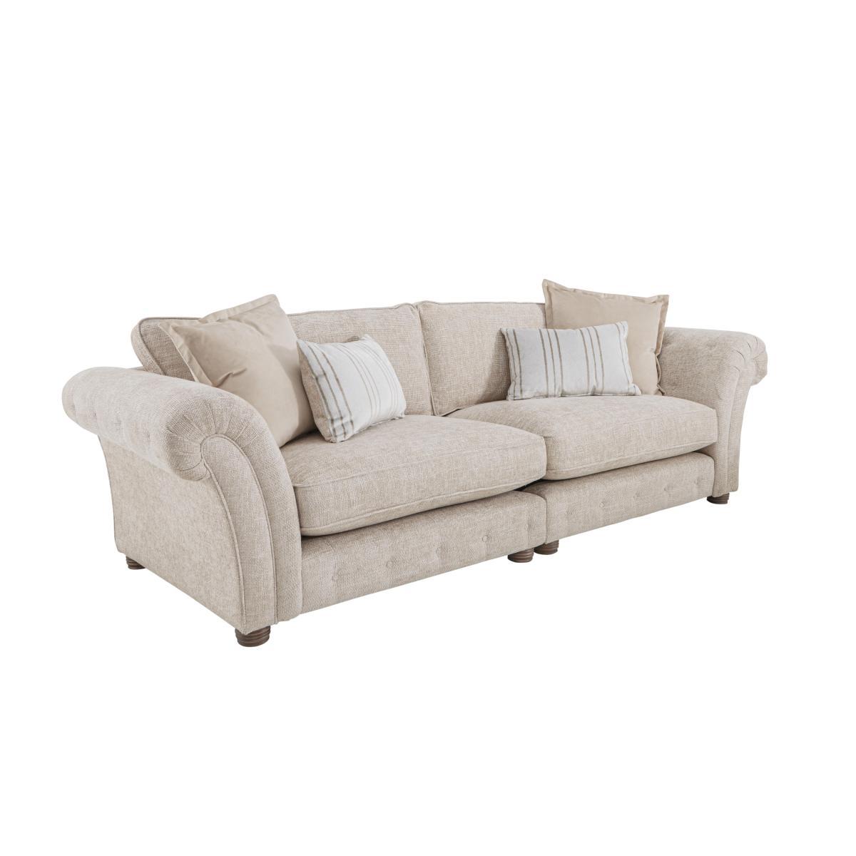Oyster Bay 4 Seater Split Fabric Classic Back Sofa - Grey – image 4