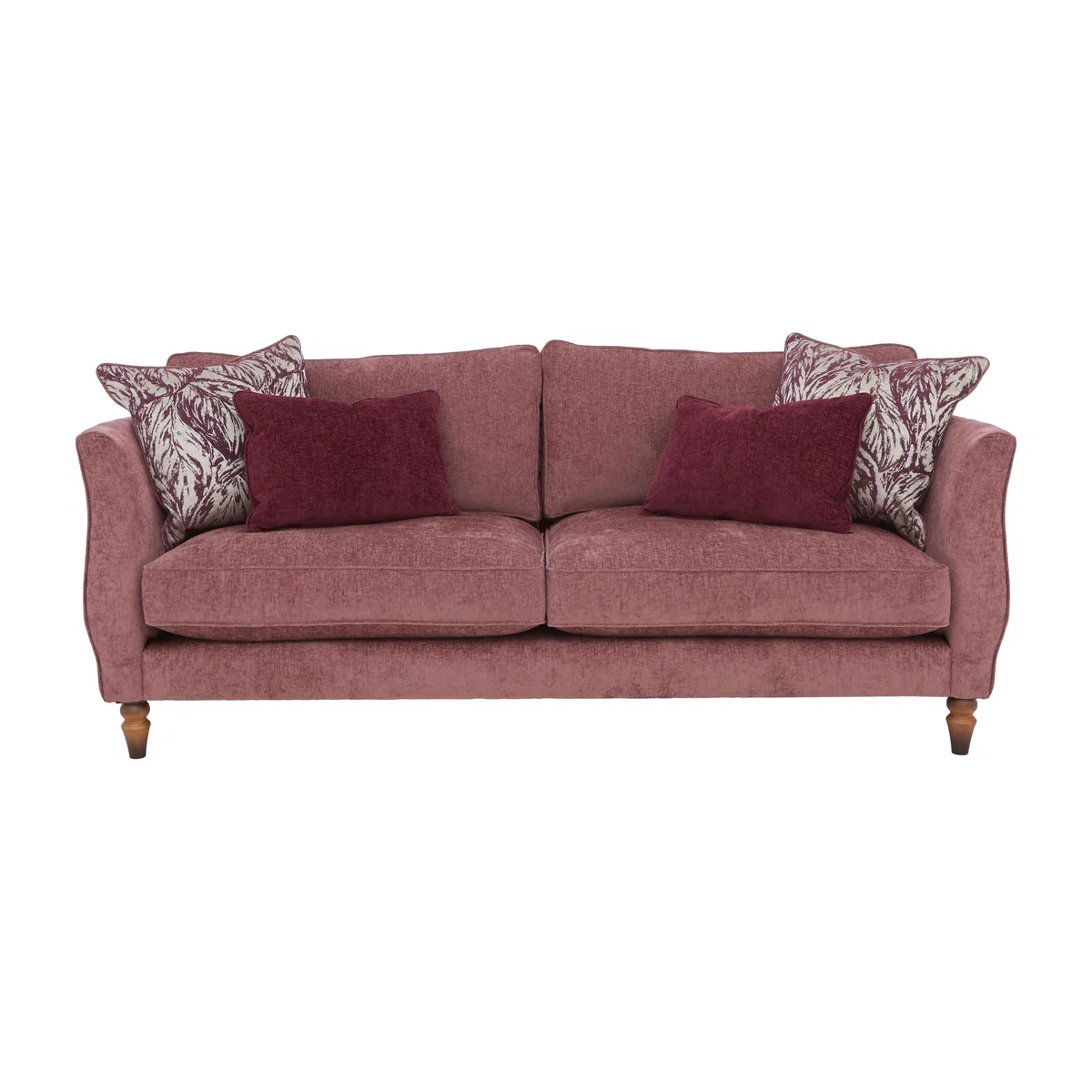 Boutique Chatterley 4 Seater Sofa - Bolero Mulberry with Walnut Feet – image 1