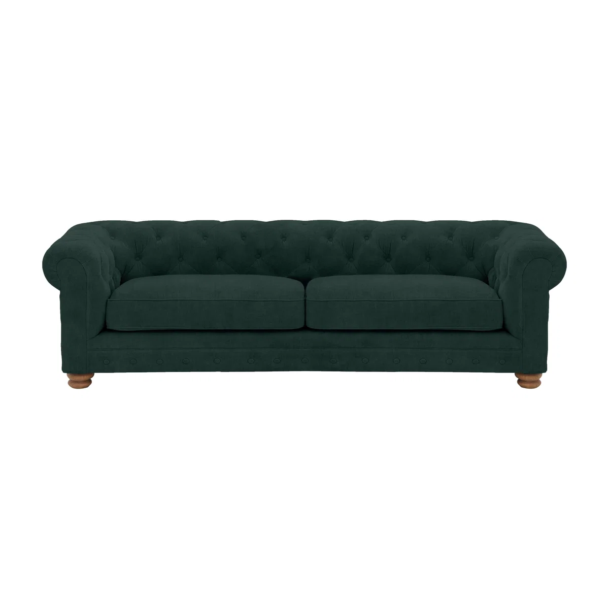 Alexander and James - Chesterfield Collection Hugo 4 Seater Fabric Sofa - Honeycreeper - Oak Feet