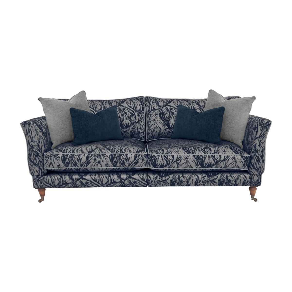 Boutique Chatterley 4 Seater Split Frame Sofa with Knole Arms - Canopy Midnight with Walnut Castors – image 1
