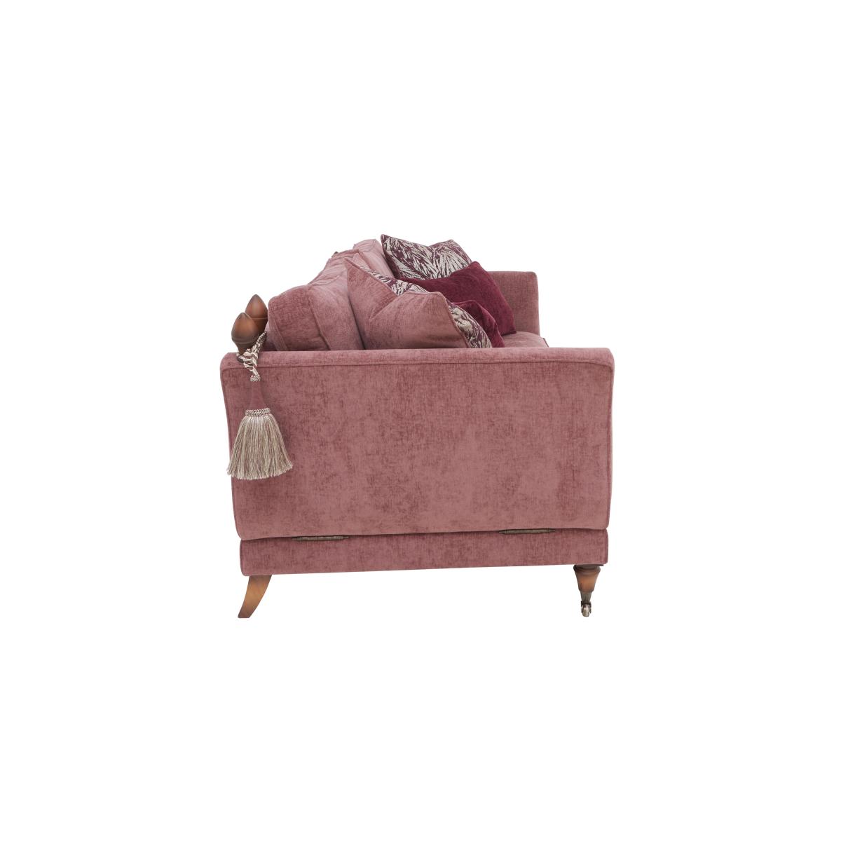 Boutique Chatterley 4 Seater Split Frame Sofa with Knole Arms - Canopy Mulberry with Walnut Legs – image 8