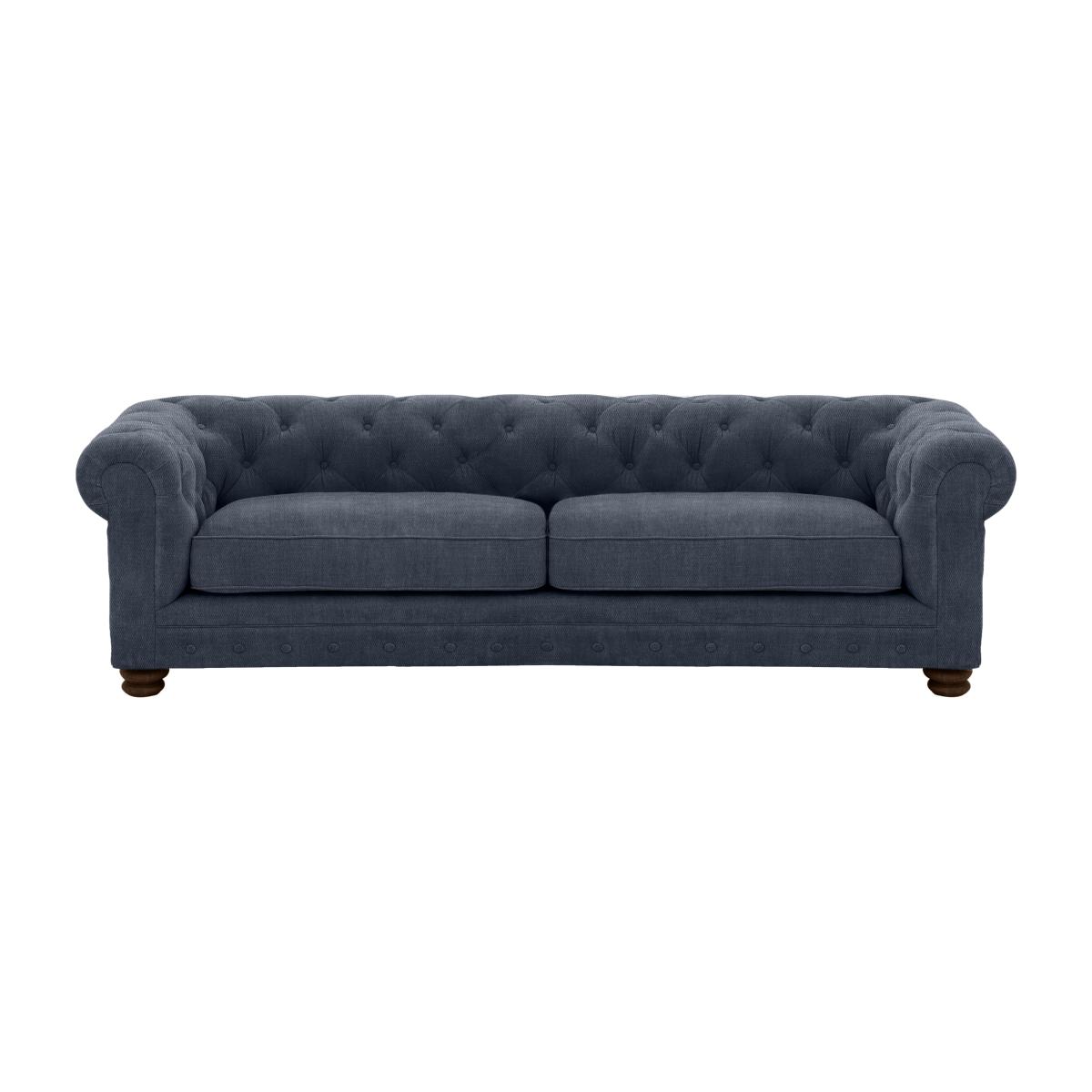 Alexander and James - Chesterfield Collection Hugo 4 Seater Fabric Sofa - Linen Denim - Dark Feet