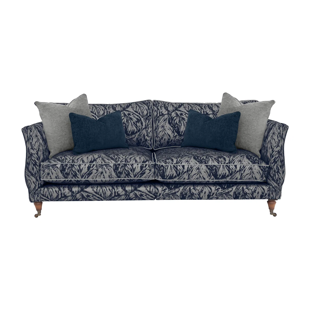 Boutique Chatterley 4 Seater Split Frame Sofa - Canopy Midnight with Walnut Castors – image 1