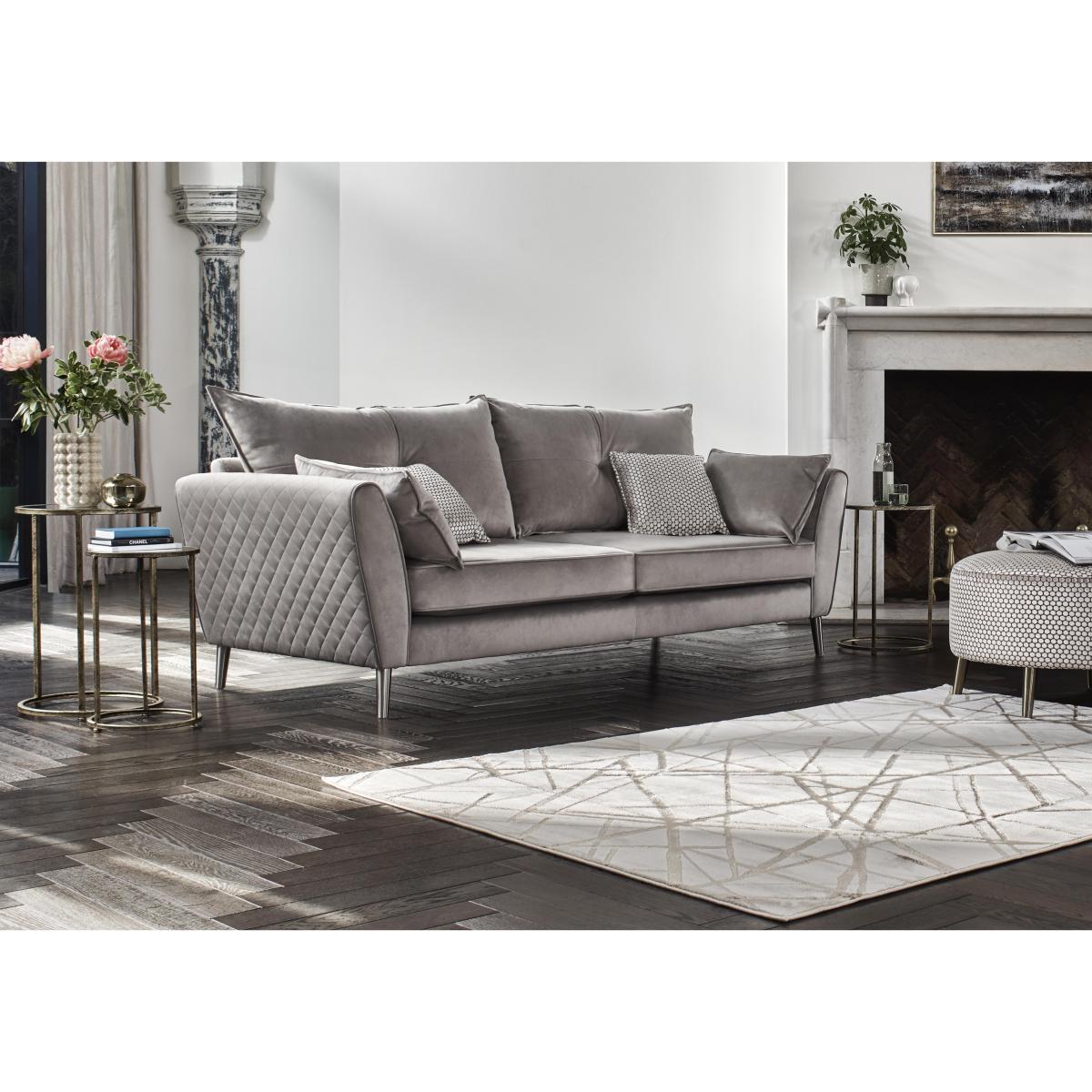 Celestia 4 Seater Fabric Sofa - Cream – image 2