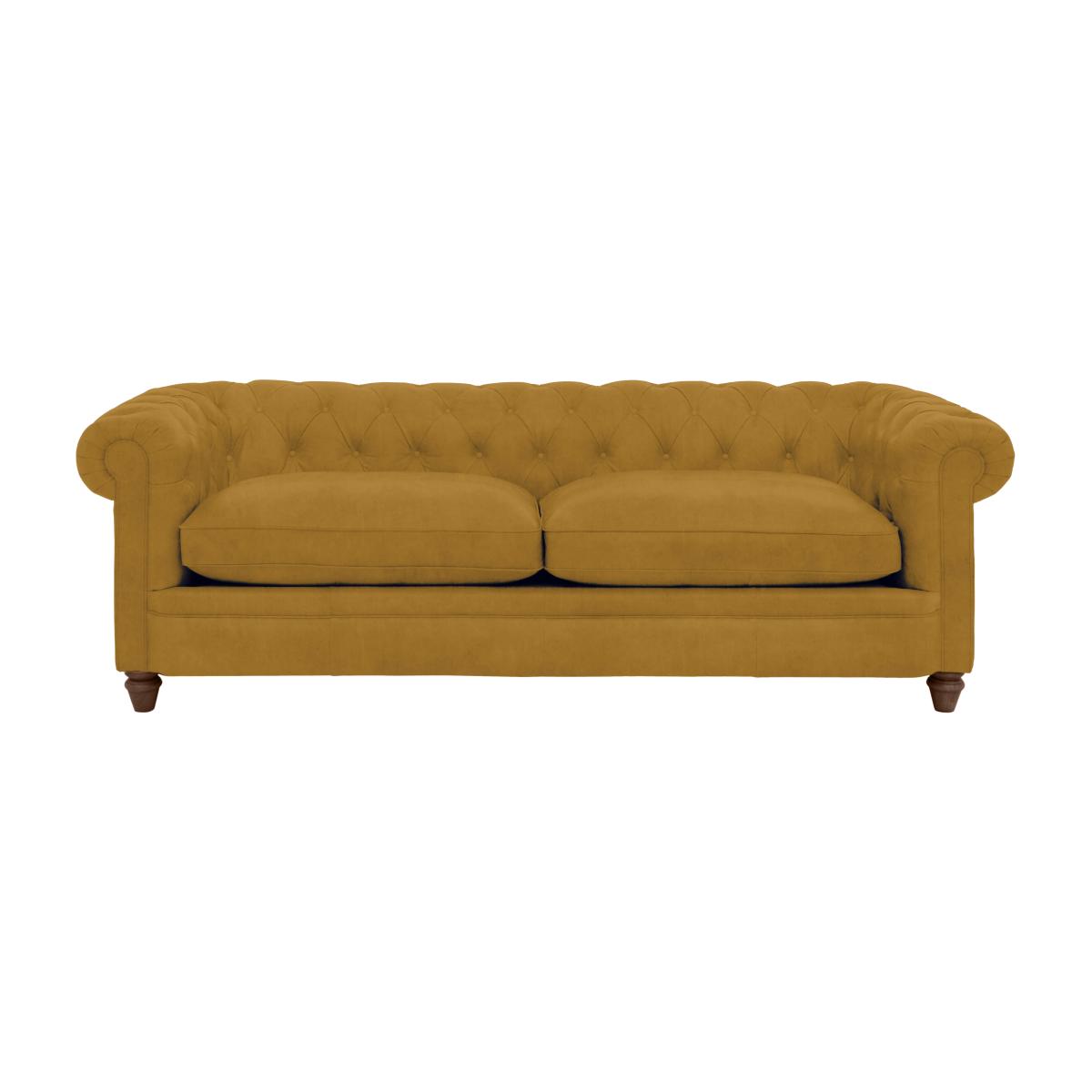 Alexander and James - Chesterfield Collection Ralph 4 Seater Fabric Sofa - Tumeric - Dark Feet