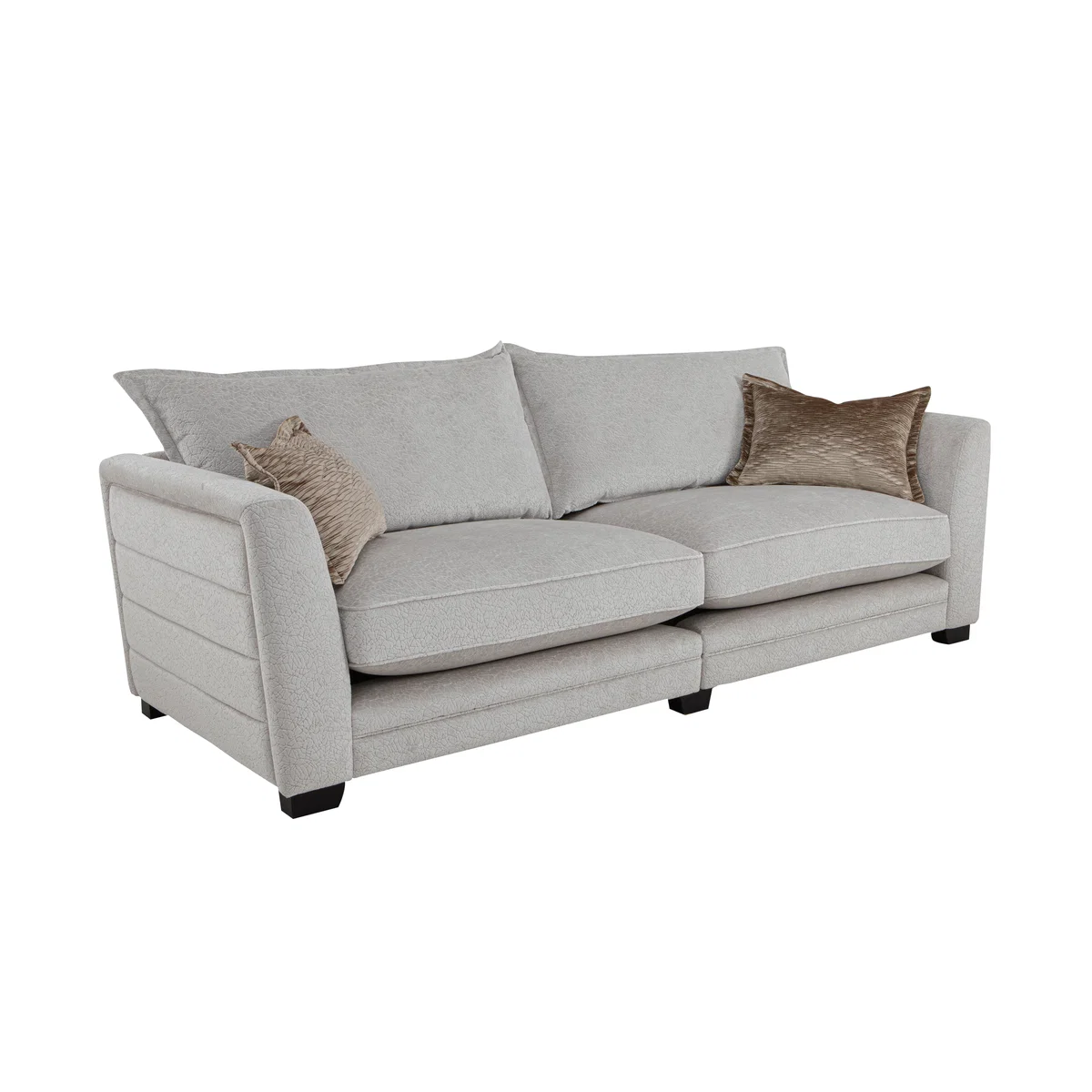 Boutique Lavish Fabric 4 Seater Split Classic Back Sofa - Grey – image 7