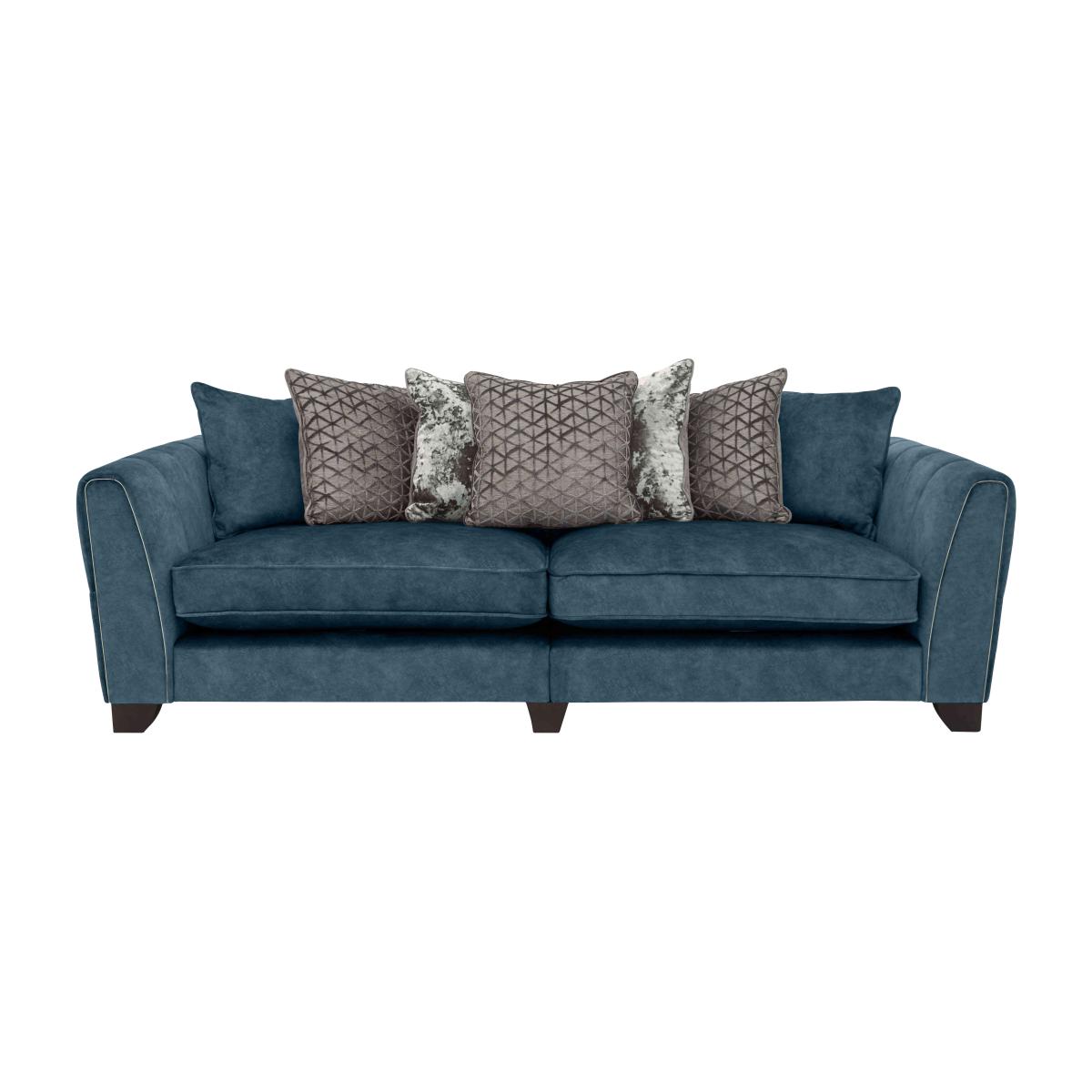 Ariana 4 Seater Fabric Pillow Back Sofa - Dapple Ocean – image 1