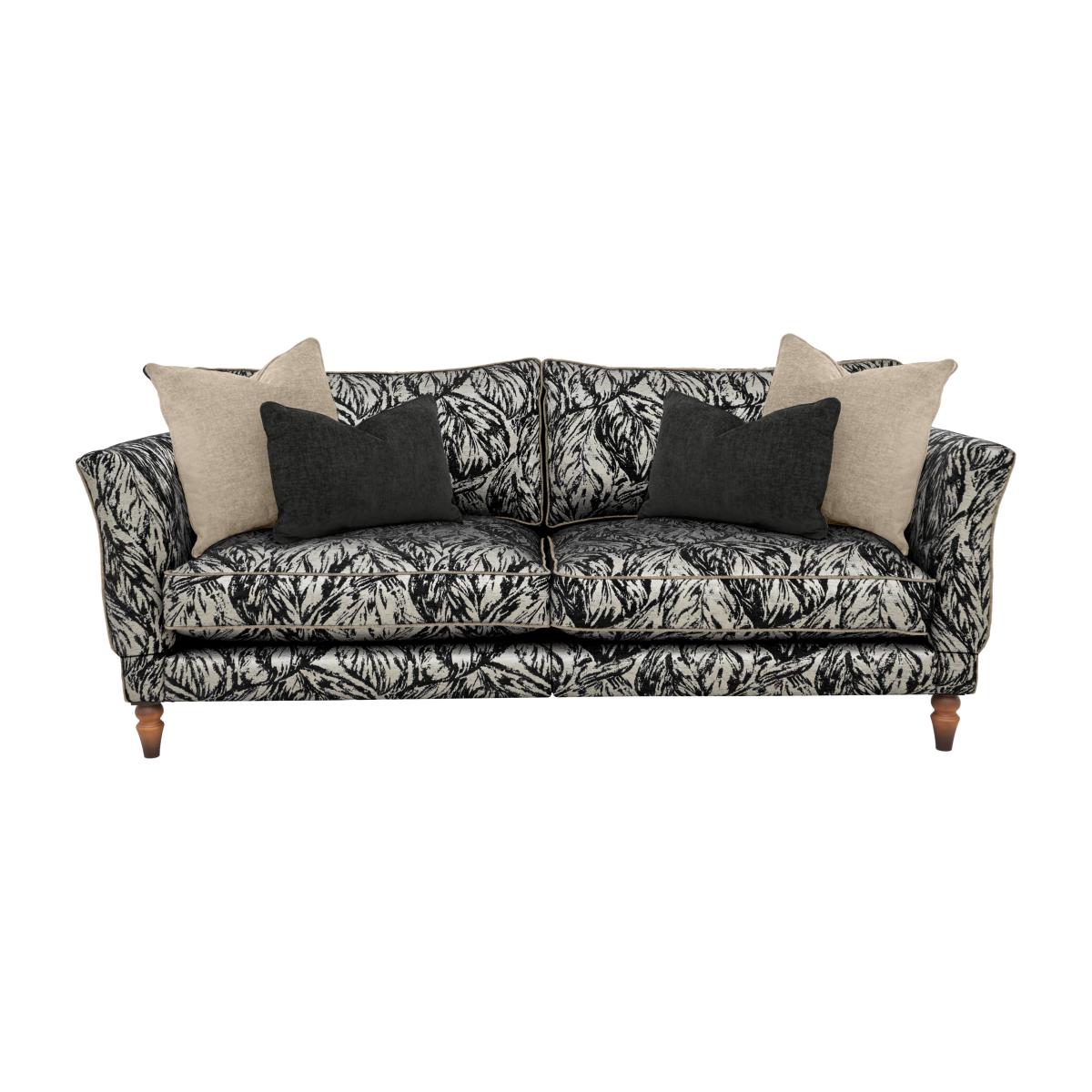 Boutique Chatterley 4 Seater Split Frame Sofa with Knole Arms - Canopy Ebony with Walnut Feet – image 1