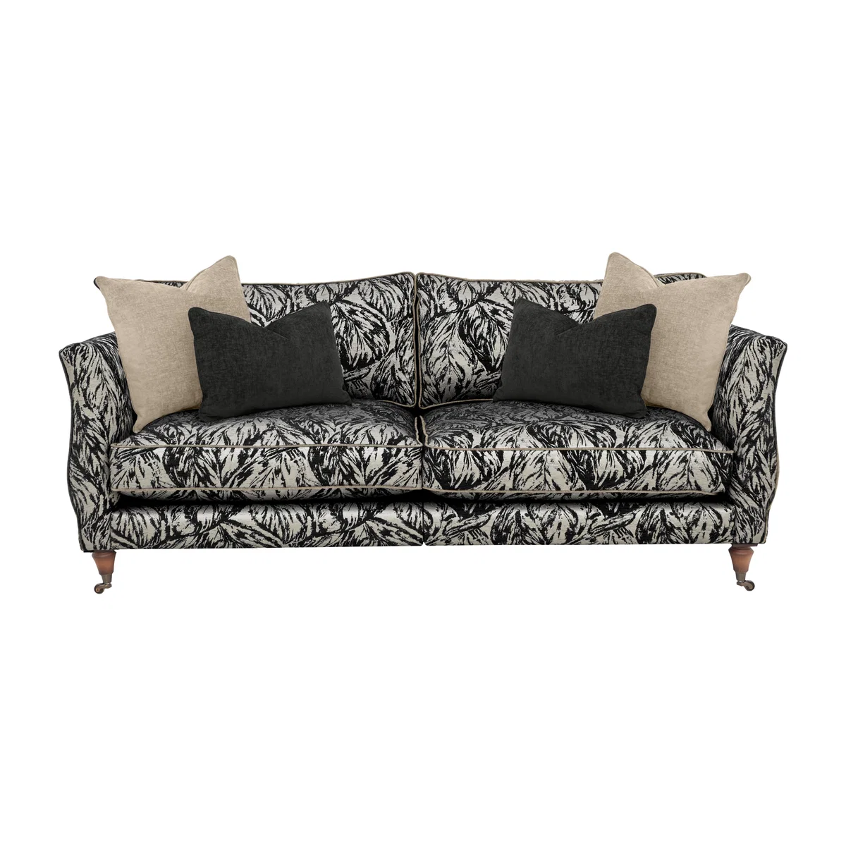 Boutique Chatterley 4 Seater Split Frame Sofa - Canopy Ebony with Walnut Castors – image 1