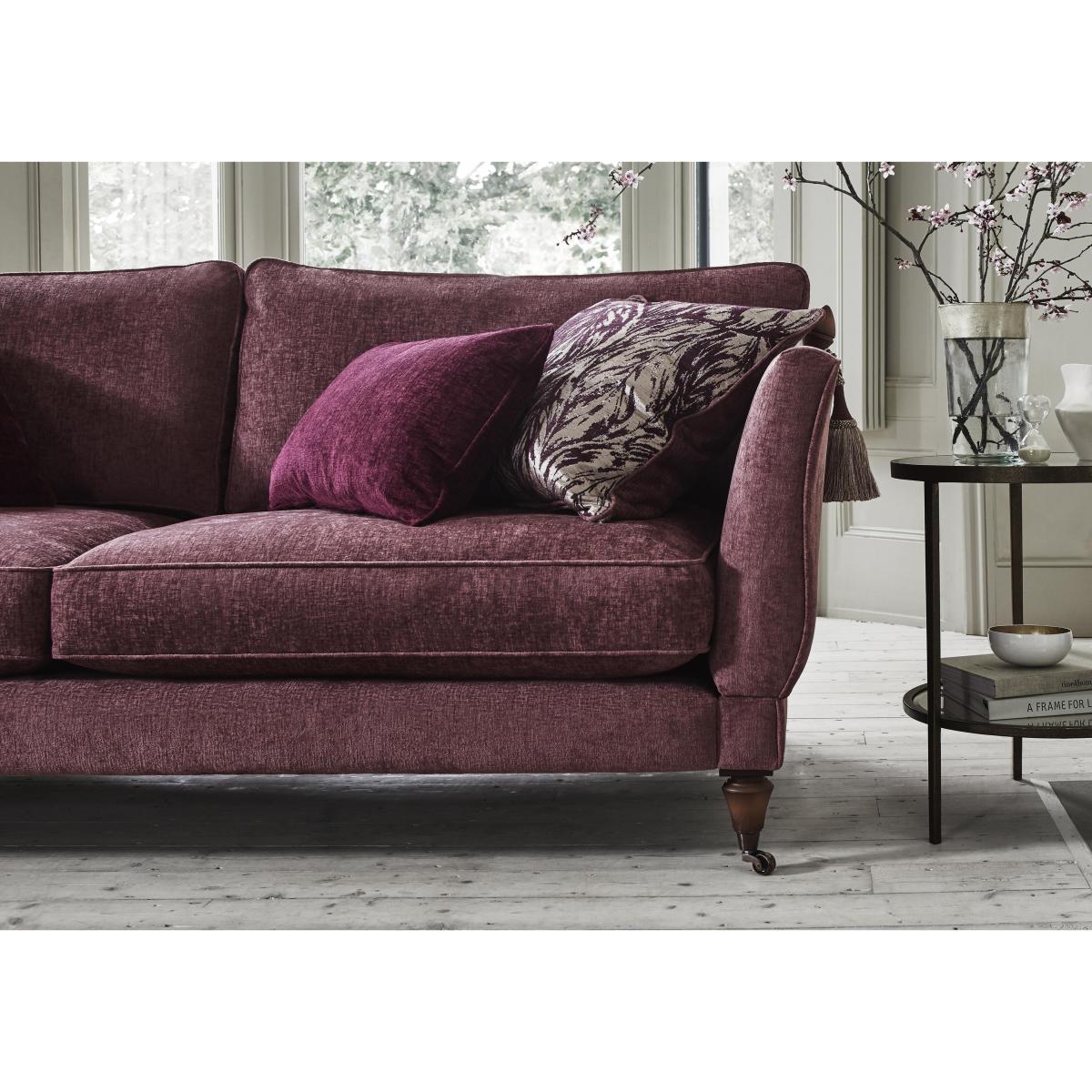 Boutique Chatterley 4 Seater Sofa with Knole Arms - Bolero Mulberry with Ebony Feet – image 3