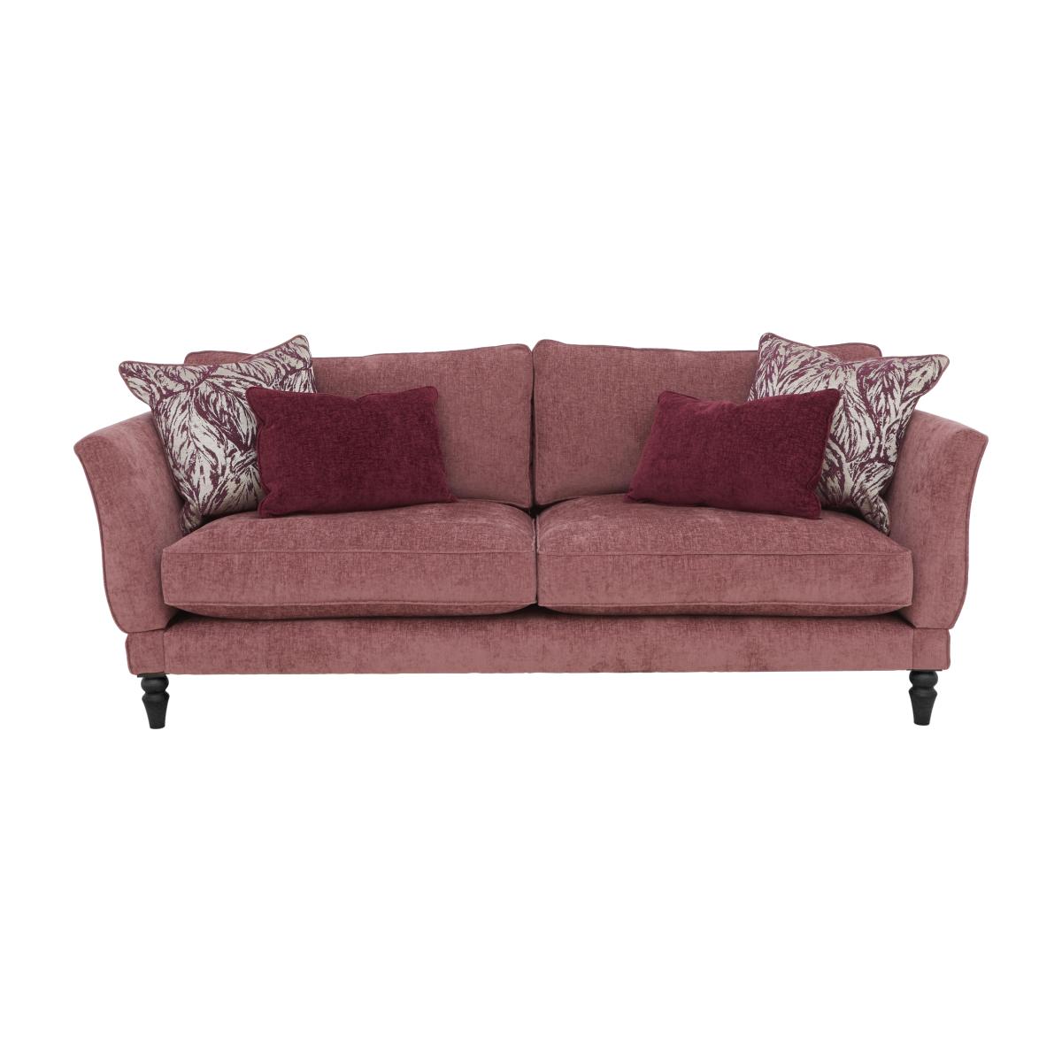 Boutique Chatterley 4 Seater Sofa with Knole Arms - Bolero Mulberry with Ebony Feet – image 1