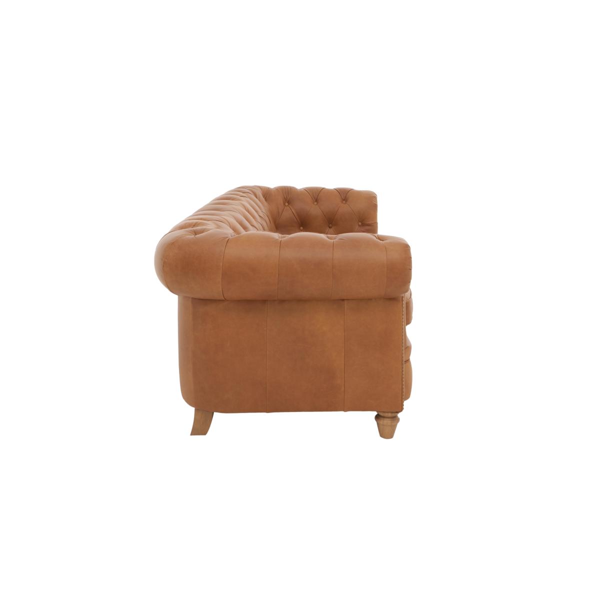 Alexander and James - Chesterfield Collection Ralph 4 Seater Leather Sofa - Original with Studs - Oak Feet – image 8