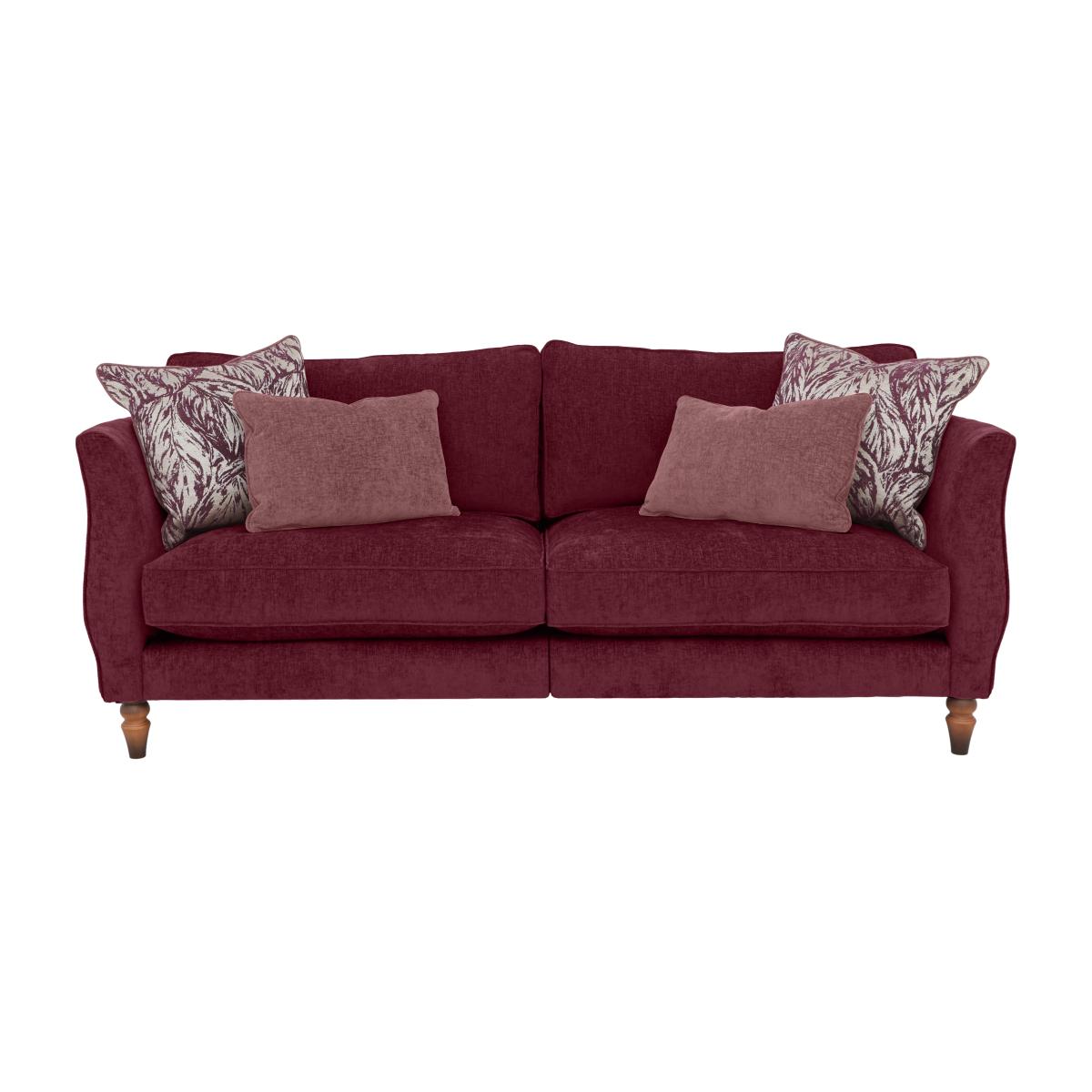 Boutique Chatterley 4 Seater Split Frame Sofa - Bolero Boysenberry with Walnut Feet – image 1