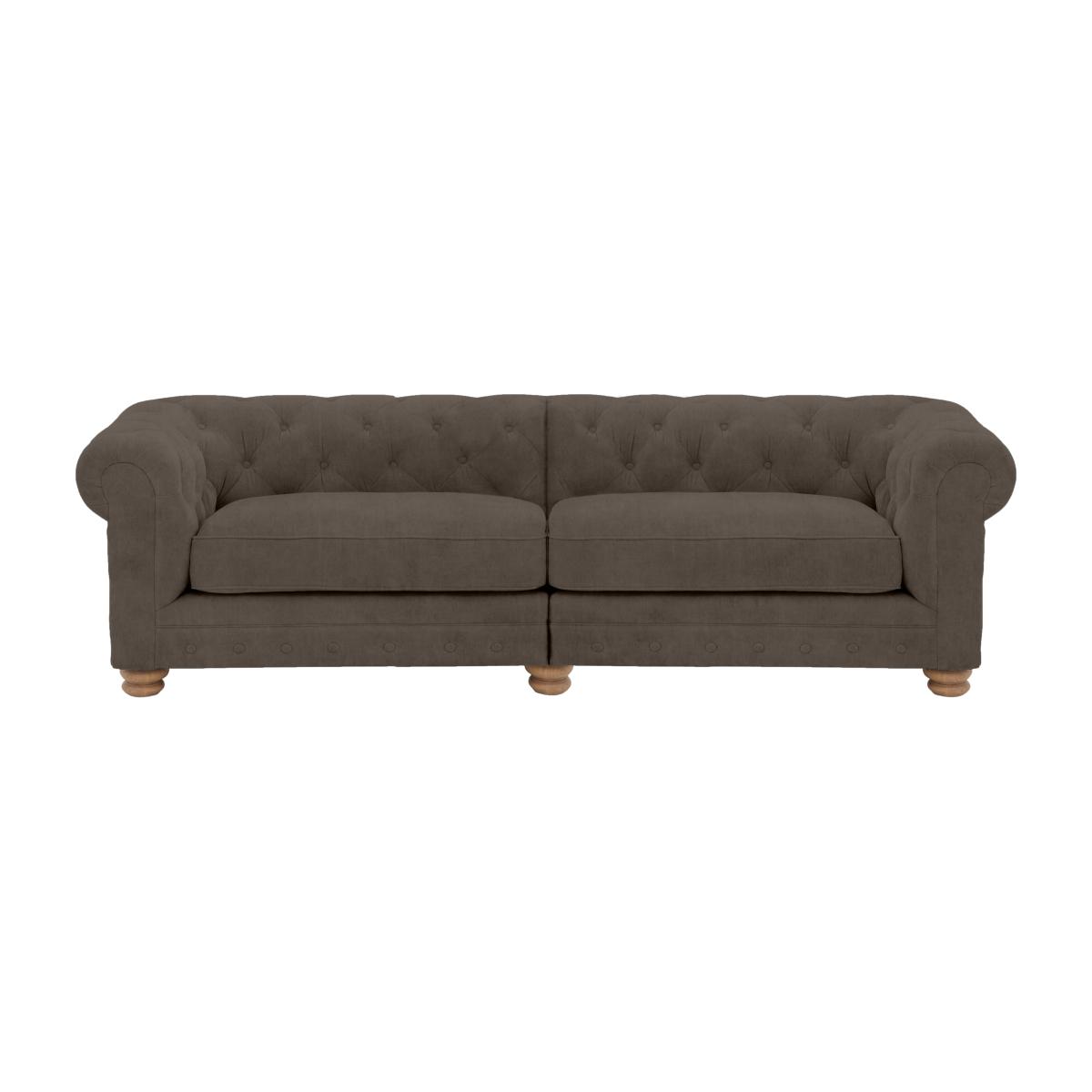 Alexander and James - Chesterfield Collection Hugo 4 Seater Split Frame Fabric Sofa - Discovery - Oak Feet