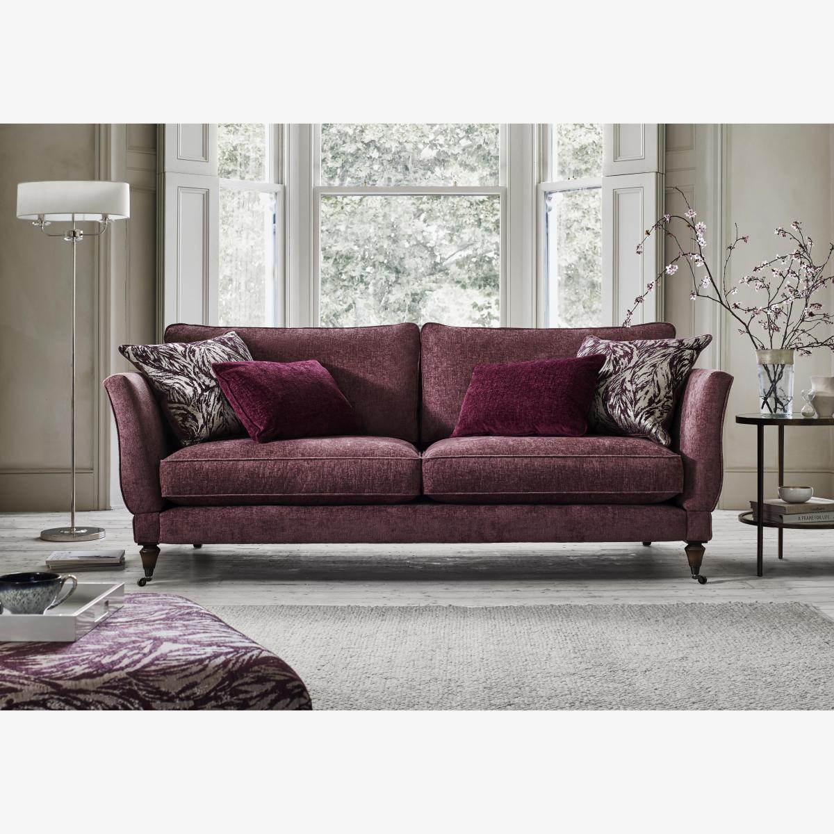 Boutique Chatterley 4 Seater Sofa with Knole Arms - Bolero Midnight Wb Castor