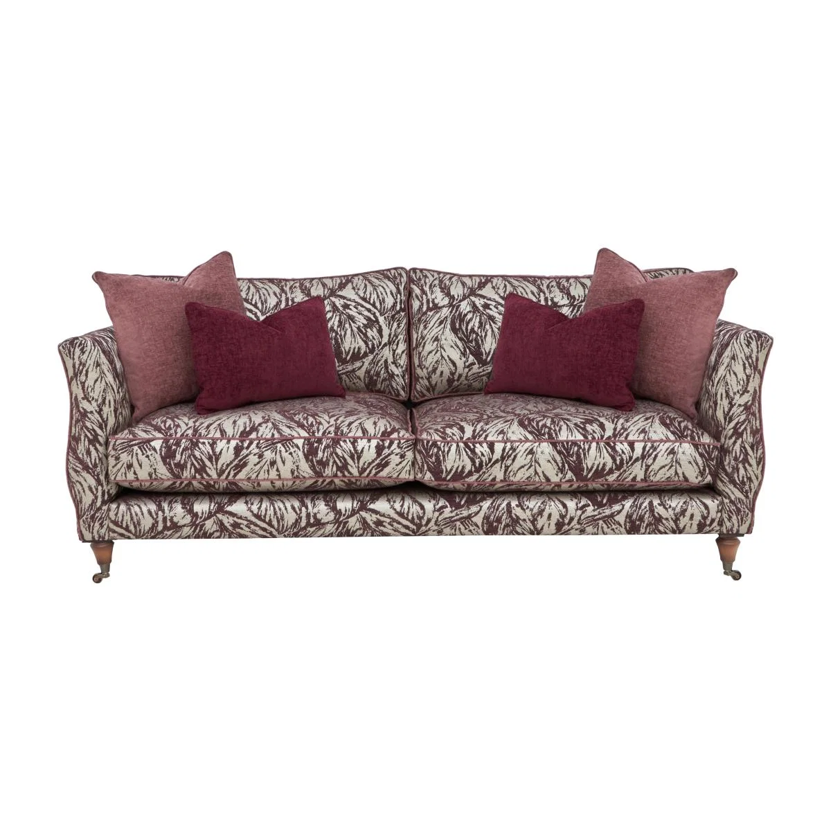 Boutique Chatterley 4 Seater Sofa - Canopy Mulberry with Walnut Castor – image 1