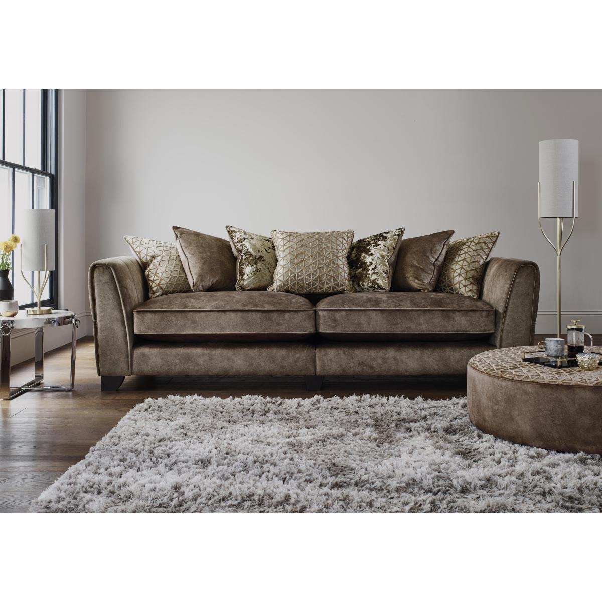 Ariana 4 Seater Fabric Pillow Back Sofa - Sage – image 2