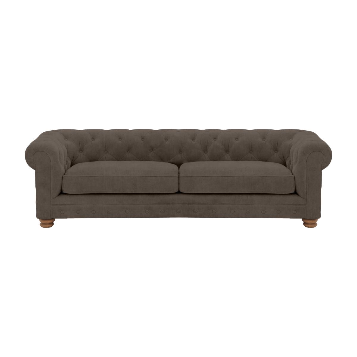 Alexander and James - Chesterfield Collection Hugo 4 Seater Fabric Sofa - Discovery - Oak Feet