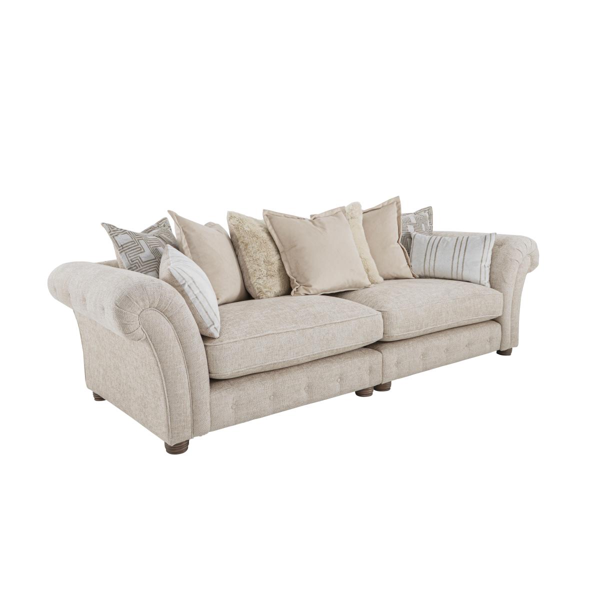 Oyster Bay 4 Seater Split Fabric Scatterback Sofa - Grey – image 6