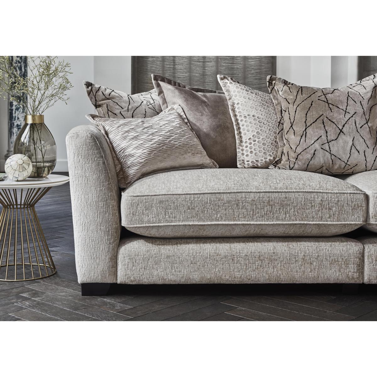 Boutique Lavish Fabric 4 Seater Split Scatter Back Sofa - Grey – image 3