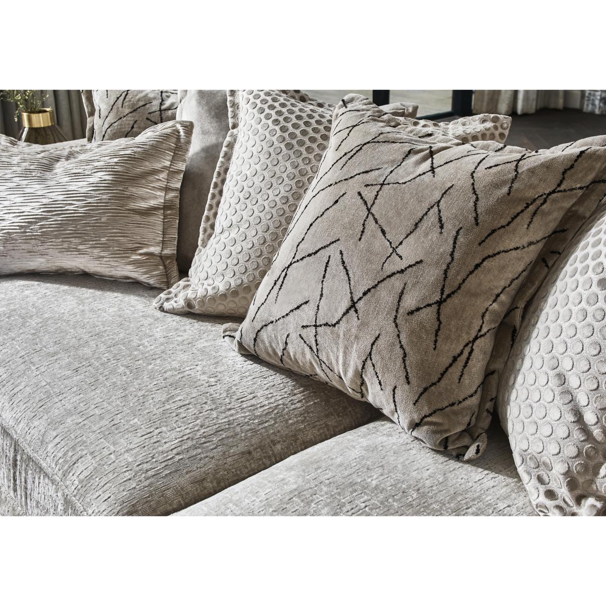 Boutique Lavish Fabric 4 Seater Split Scatter Back Sofa - Grey – image 5