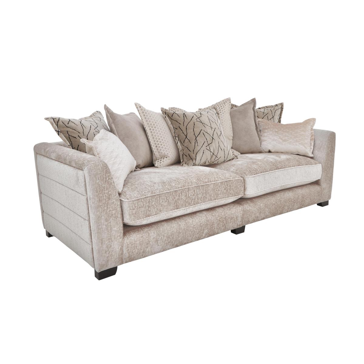 Boutique Lavish Fabric 4 Seater Split Scatter Back Sofa - Grey – image 7