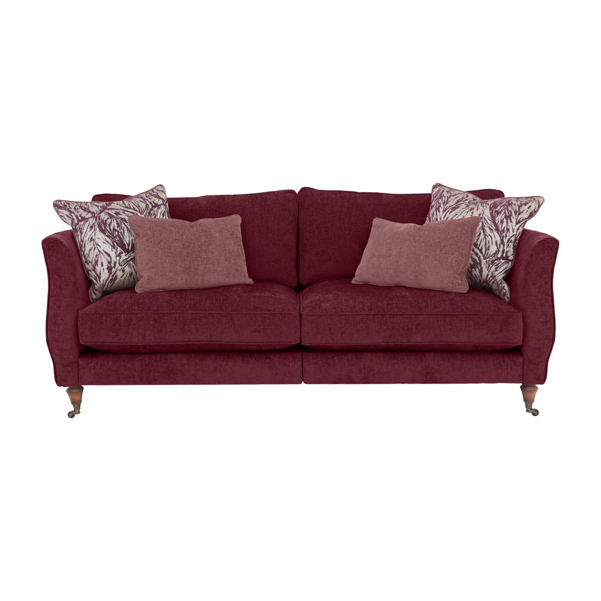 Boutique Chatterley 4 Seater Split Frame Sofa - Bolero Boysenberry with Walnut Castors – image 1